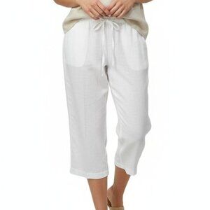 Women's J.M.P. 100% Linen Capri Pants , size large